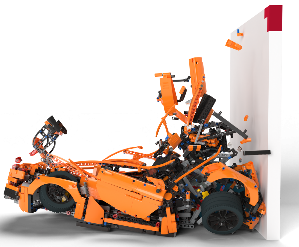 Crash mit Porsche-Lego