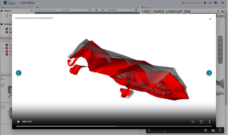 Comparison of the representation of an event and the refrequency simulation